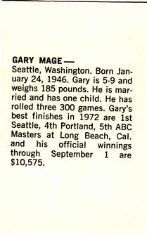 1973 PBA Bowling #NNO Gary Mage Back